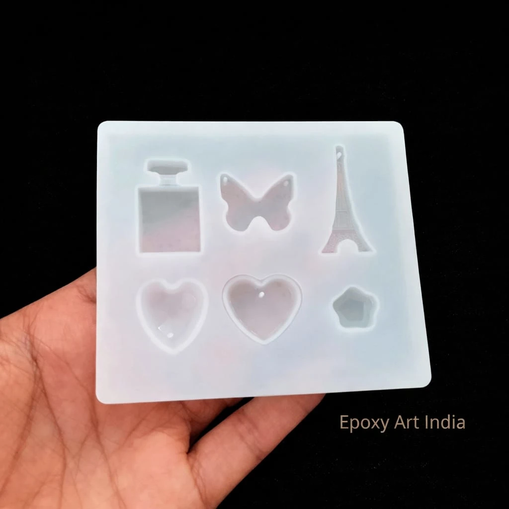 Heart & Eiffel Tower Jewellery Silicone Mold – Multi-Design Resin Art Mold Heart & Eiffel Tower Jewellery Silicone Mold – Multi-Design Resin Art Mold