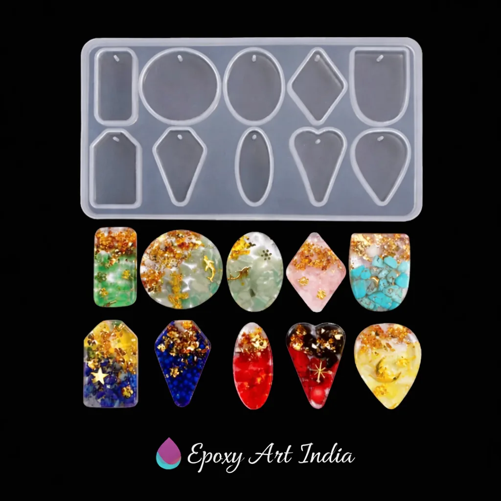 10-Cavity Pendant Silicone Mold for Resin Art 10-Cavity Pendant Silicone Mold for Resin Art