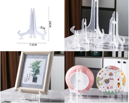 4 Inch Plastic Folding Stand for Display | Mini Stand for Resin Art Frames, Plates & Crafts