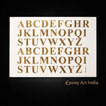 Capital Alphabet Embossed Sticker Sheet for Resin Art
