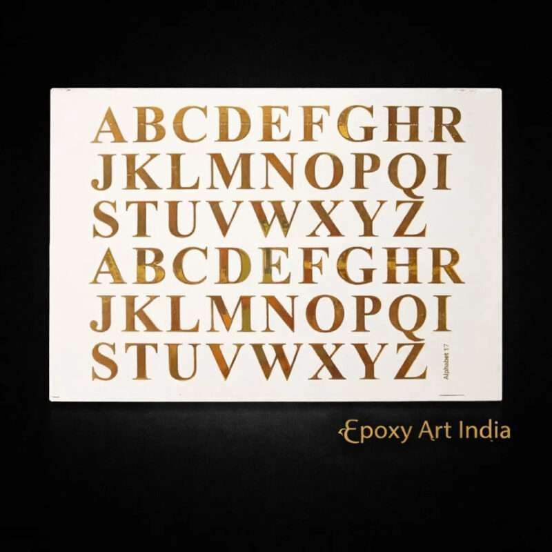 Capital Alphabet Embossed Sticker Sheet for Resin Art