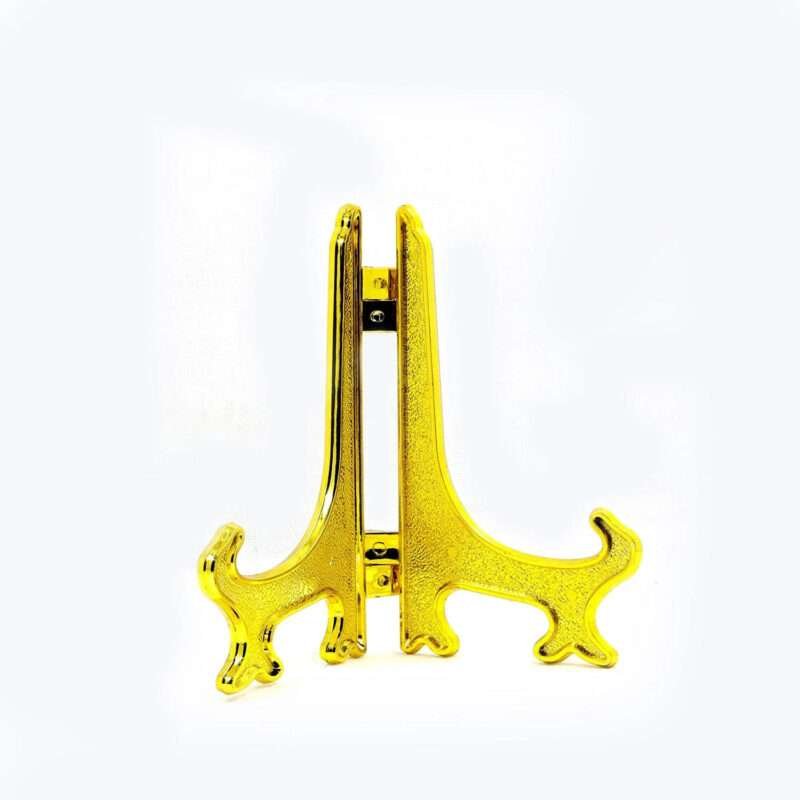 6 Inch Gold Plastic Folding Stand for Display | Mini Stand for Resin Art Frames, Plates & Crafts