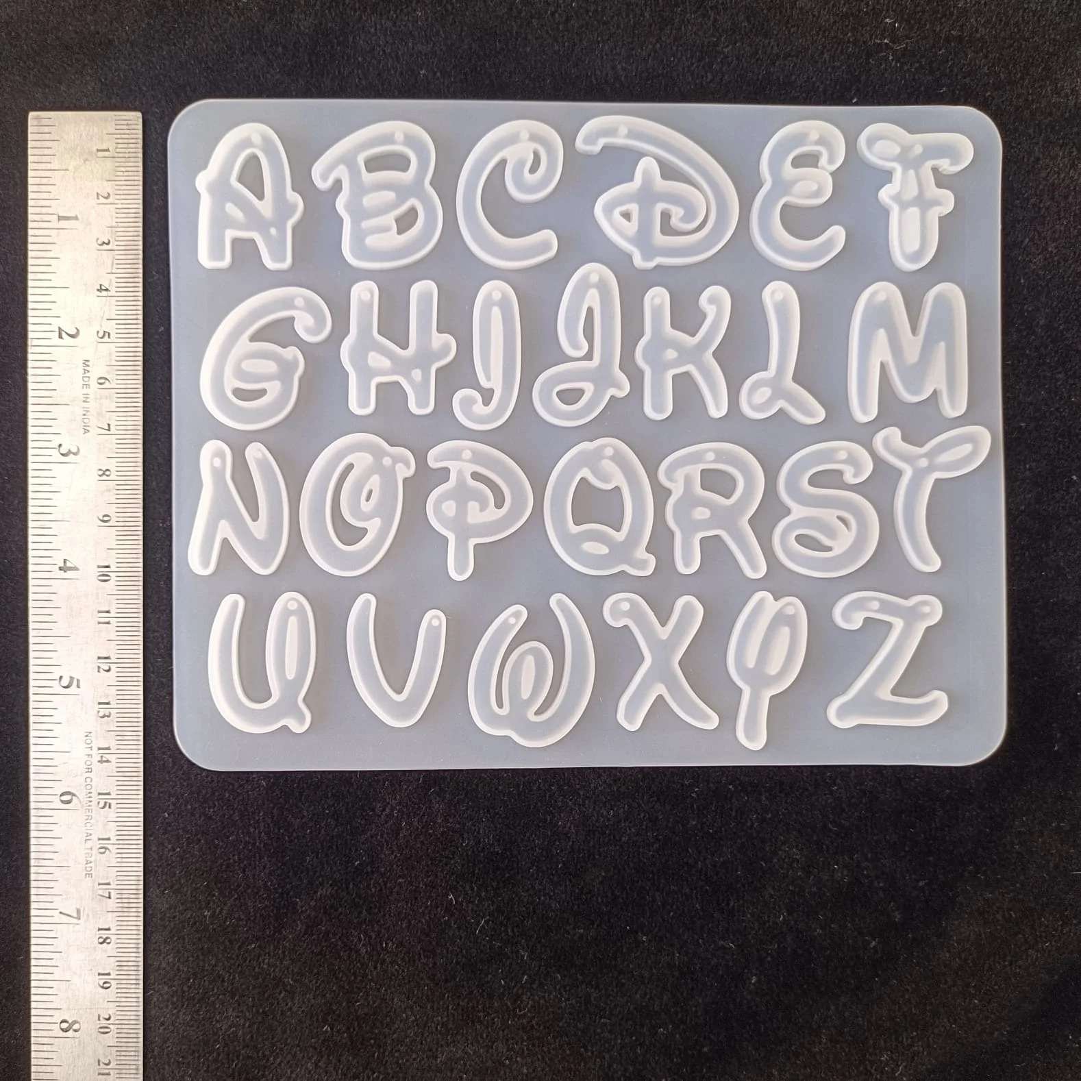 Round Doodle Letter Small Alphabet Mold for Resin Art | Silicone Alphabet Mould for DIY Epoxy Round Doodle Letter Small Alphabet Mold for Resin Art | Silicone Alphabet Mould for DIY Epoxy