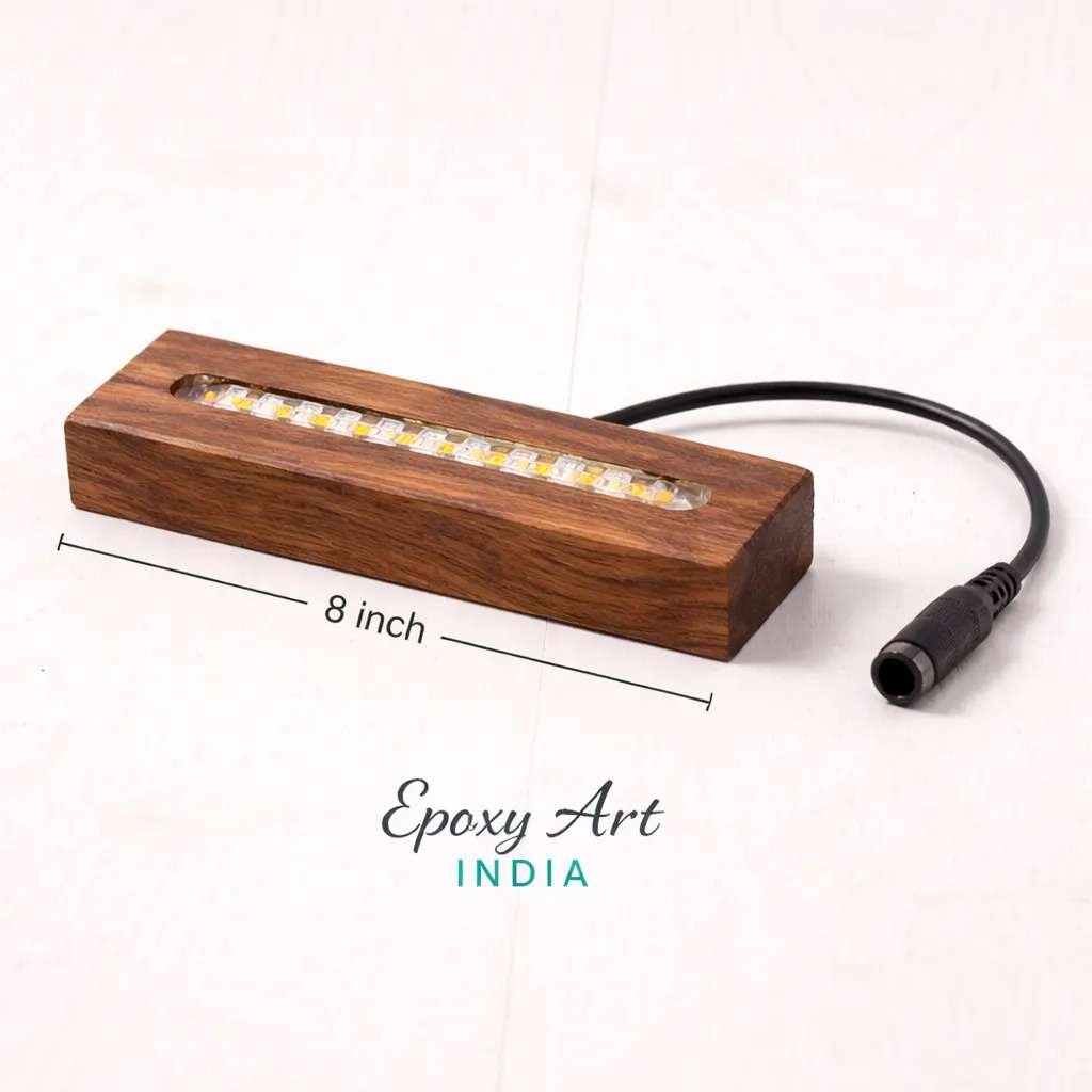 8 Inch Teak Wooden LED Base for Resin Art | Epoxy Lamp Light Base | LED Display Stand 8 Inch Teak Wooden LED Base for Resin Art | Epoxy Lamp Light Base | LED Display Stand