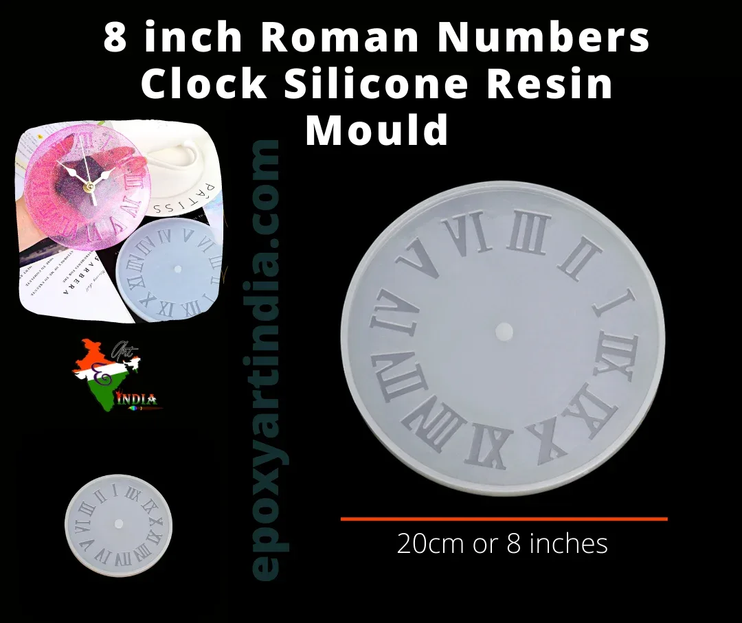 8-Inch Roman Numbers Clock Silicone Resin Mold 8-Inch Roman Numbers Clock Silicone Resin Mold for Resin Art