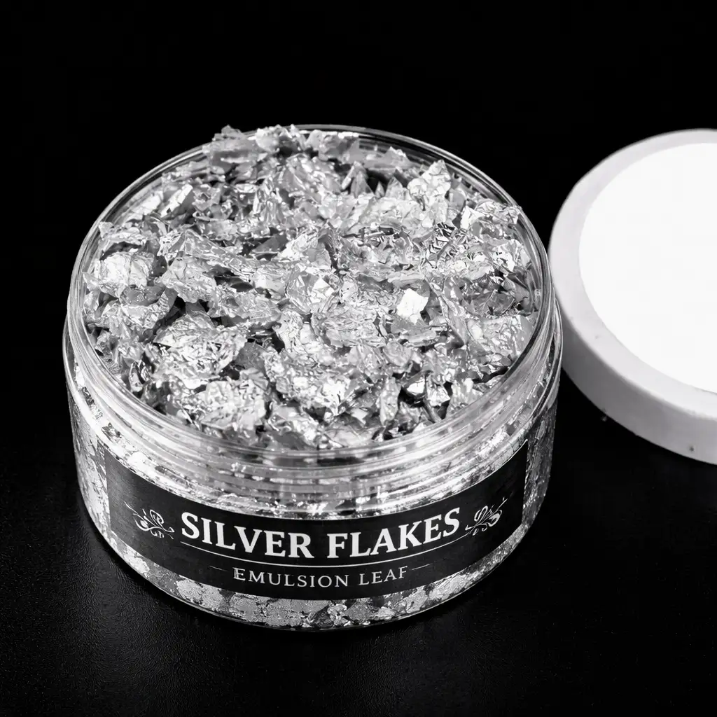 Silver Flakes for Resin Art | Metallic Silver Foil Flakes for Epoxy Resin, Crafts & DIY Projects | Resin Art Supplies India Silver Flakes for Resin Art | Metallic Silver Foil Flakes for Epoxy Resin, Crafts & DIY Projects | Resin Art Supplies India