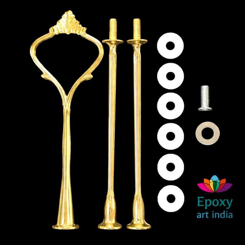 3 Tier Cake Stand Gold Crown Metal Fittings | Resin Art Cake Stand Hardware | DIY Cake Stand Accessories