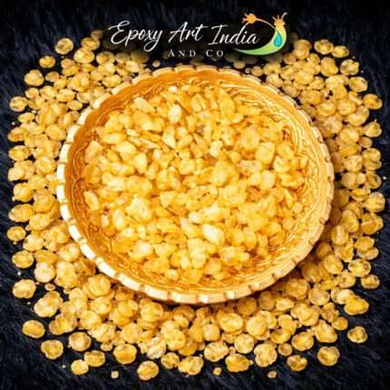 Yellow Dyed Quartz Stone Chips 100gm for Resin Art | Decorative Yellow Crystal Chips for Epoxy Resin Crafts