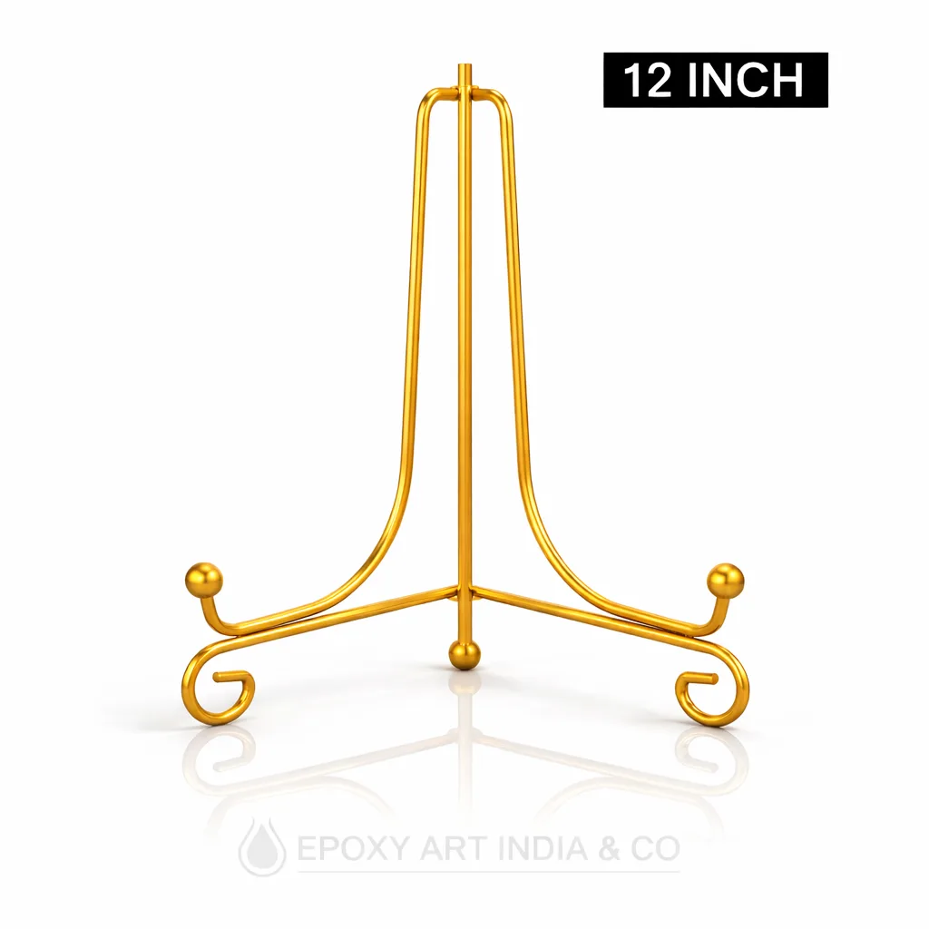 12 Inch Gold Metal Folding Stand for Display | Adjustable Stand for Resin Art Frames, Plates & Crafts 12 Inch Gold Metal Folding Stand for Display | Adjustable Stand for Resin Art Frames, Plates & Crafts