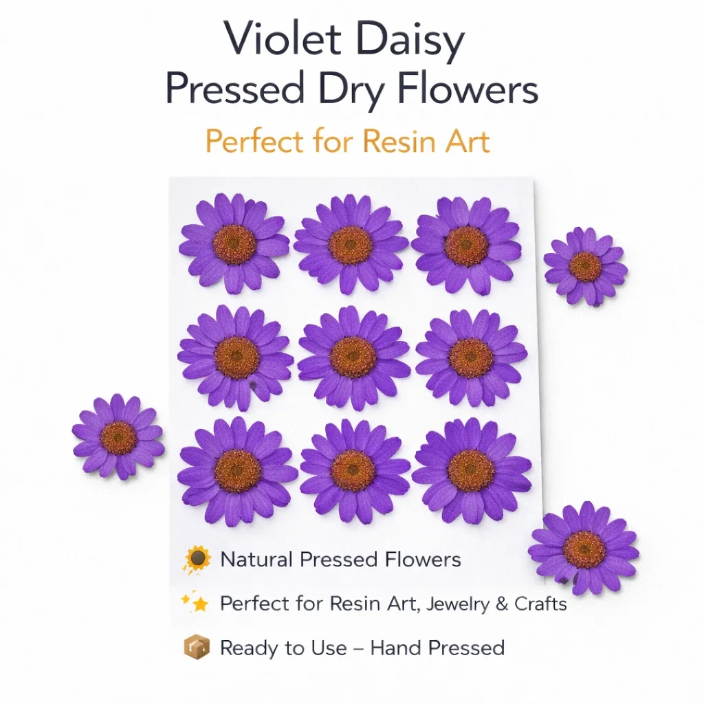 Violet Daisy Pressed Dry Flower for Resin Art Violet Daisy Pressed Dry Flower for Resin Art