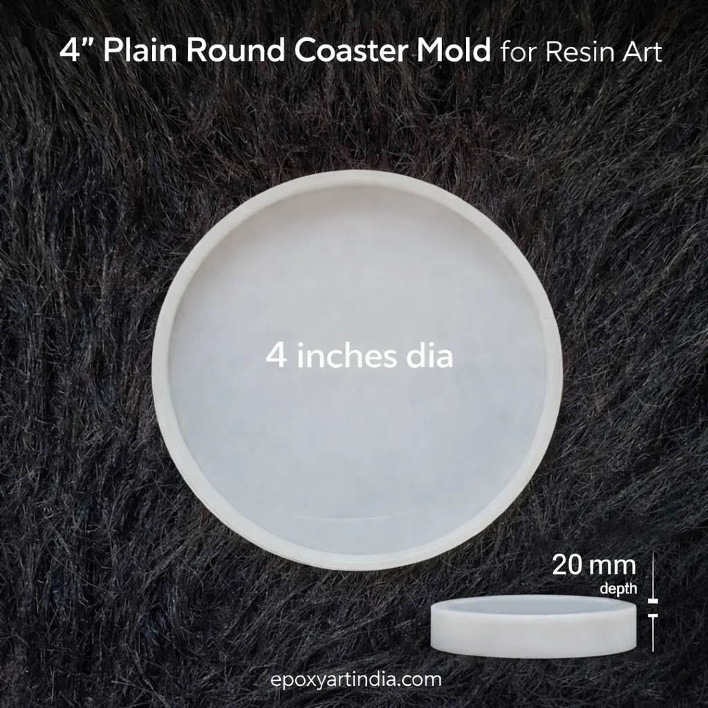 4-Inch Round Coaster Silicone Mold – 20mm Deep for Resin Art 4-Inch Round Coaster Silicone Mold – 20mm Deep for Resin Art
