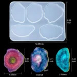 5-Piece Multi-Shape Silicone Coaster Mold for Resin