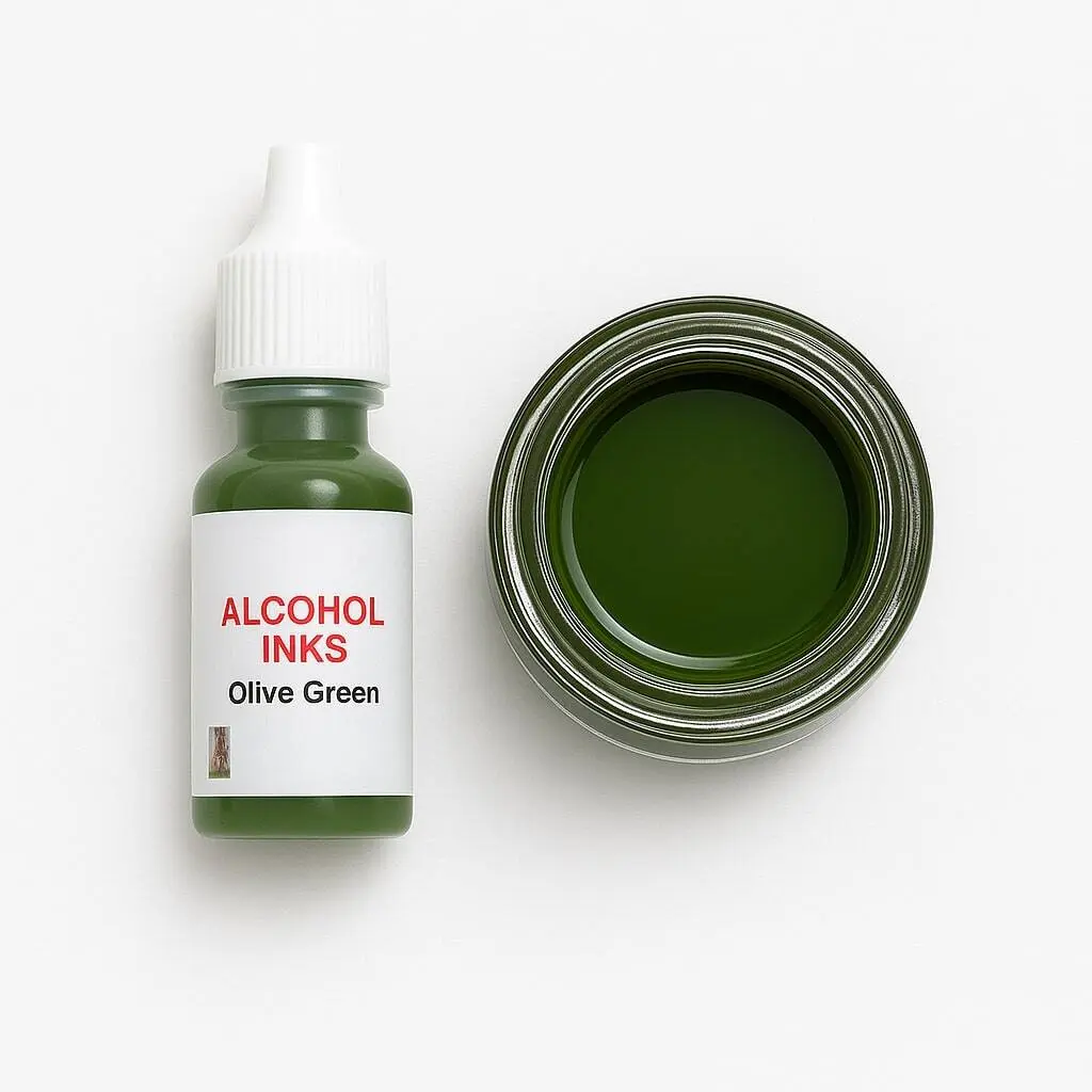 Olive-Green-Alcohol-ink Olive Green Alcohol Ink for Resin Art