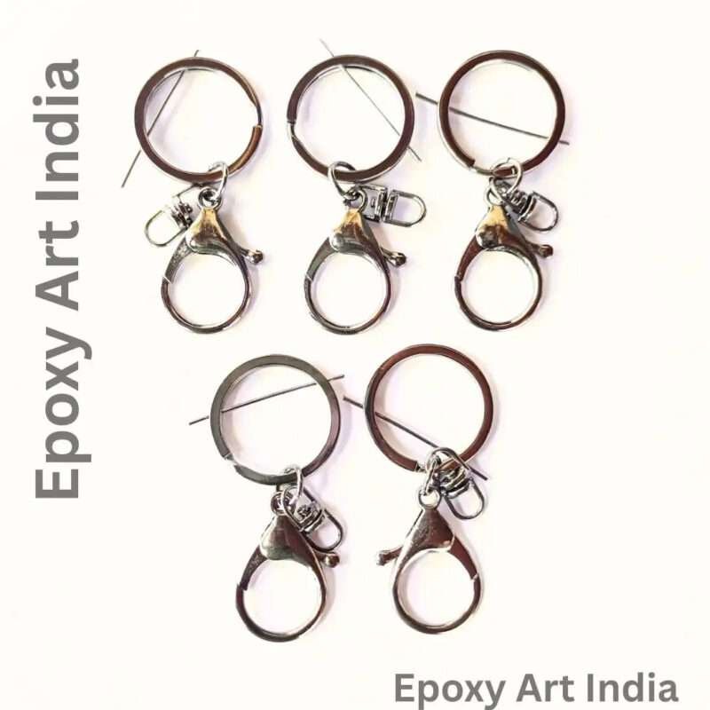 Lobster Key Chain Hooks Set of 5 for Resin Art BLACK | Metal Lobster Clasp for Keychains | DIY Resin Craft Supplies India