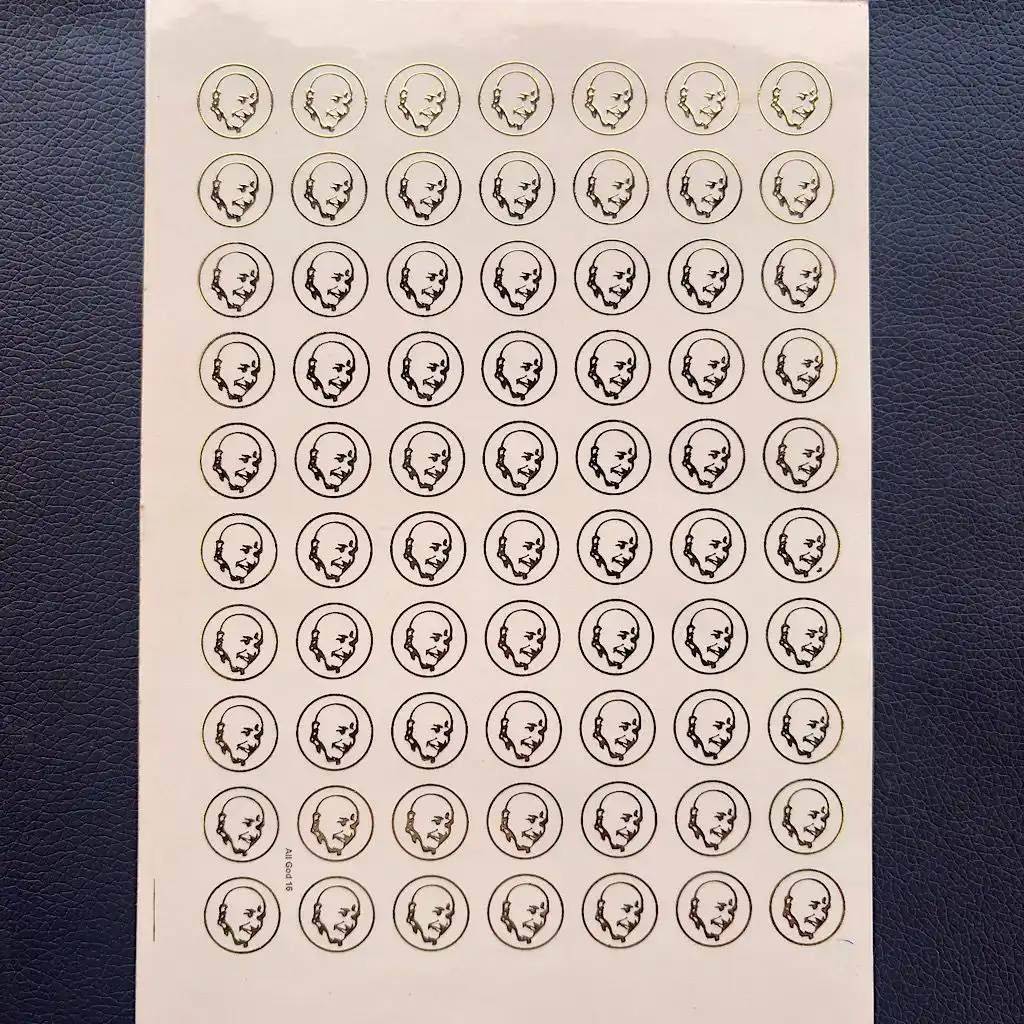 Guruji Small Gold Embossed Sticker Sheet for Resin Art (Size A5) Guruji Small Gold Embossed Sticker Sheet for Resin Art (Size A5)