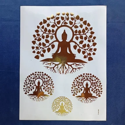 Mahavir Swami Embossed Gold Sticker Sheet for Resin Art (Size A4)