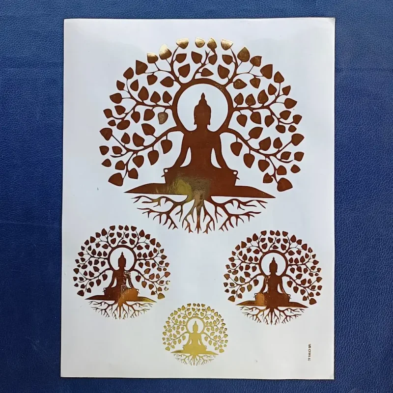 Mahavir Swami Embossed Gold Sticker Sheet for Resin Art (Size A4)