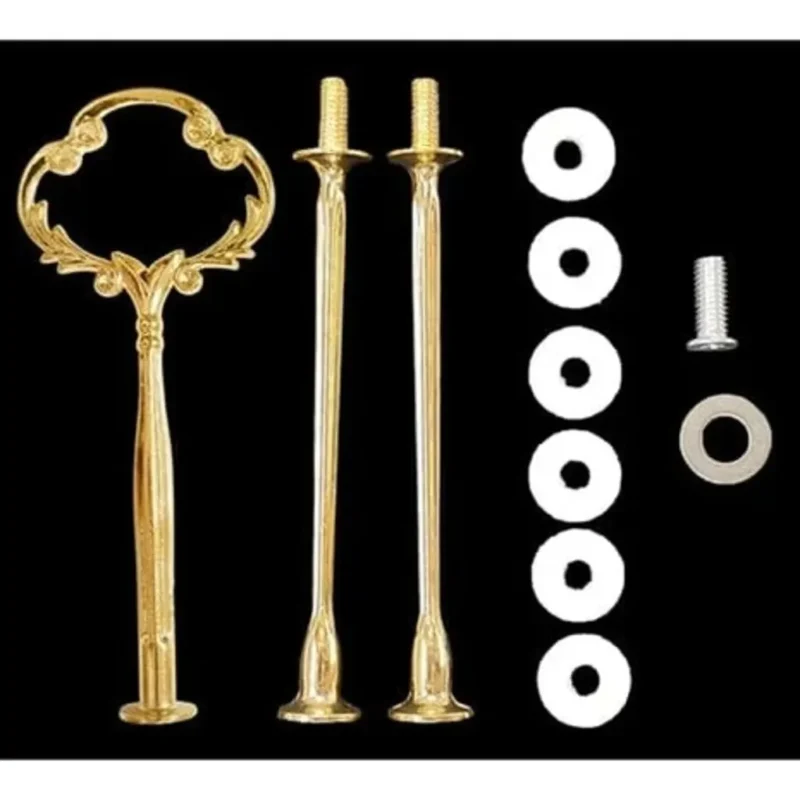 3 Tier Cake Stand Gold Crown Metal Fittings | Resin Art Cake Stand Hardware | DIY Cake Stand Accessories