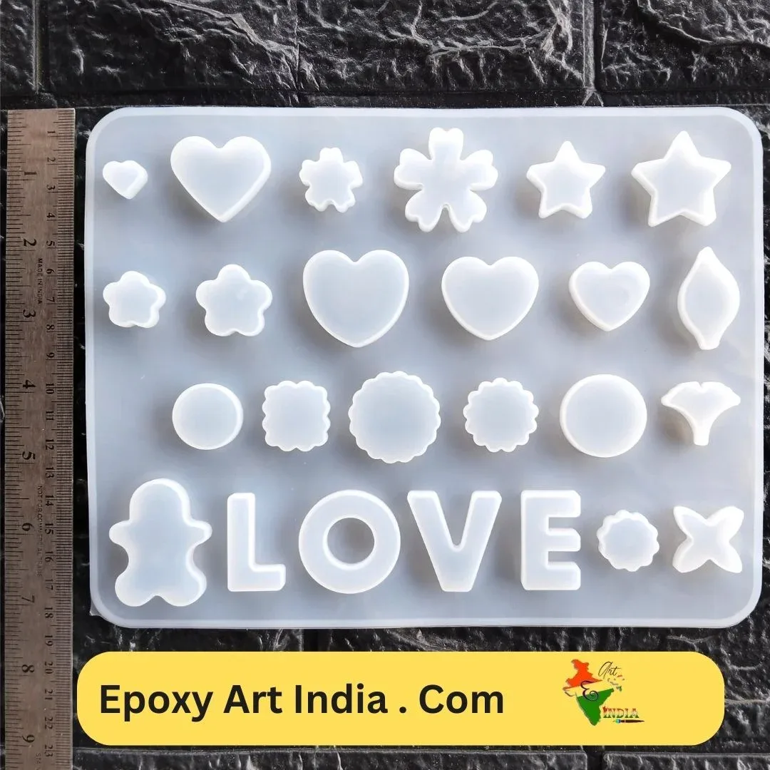 22-Cavity Silicone Keychain Mold – Mixed Shapes for Resin Art 22-Cavity Silicone Keychain Mold – Mixed Shapes for Resin Art