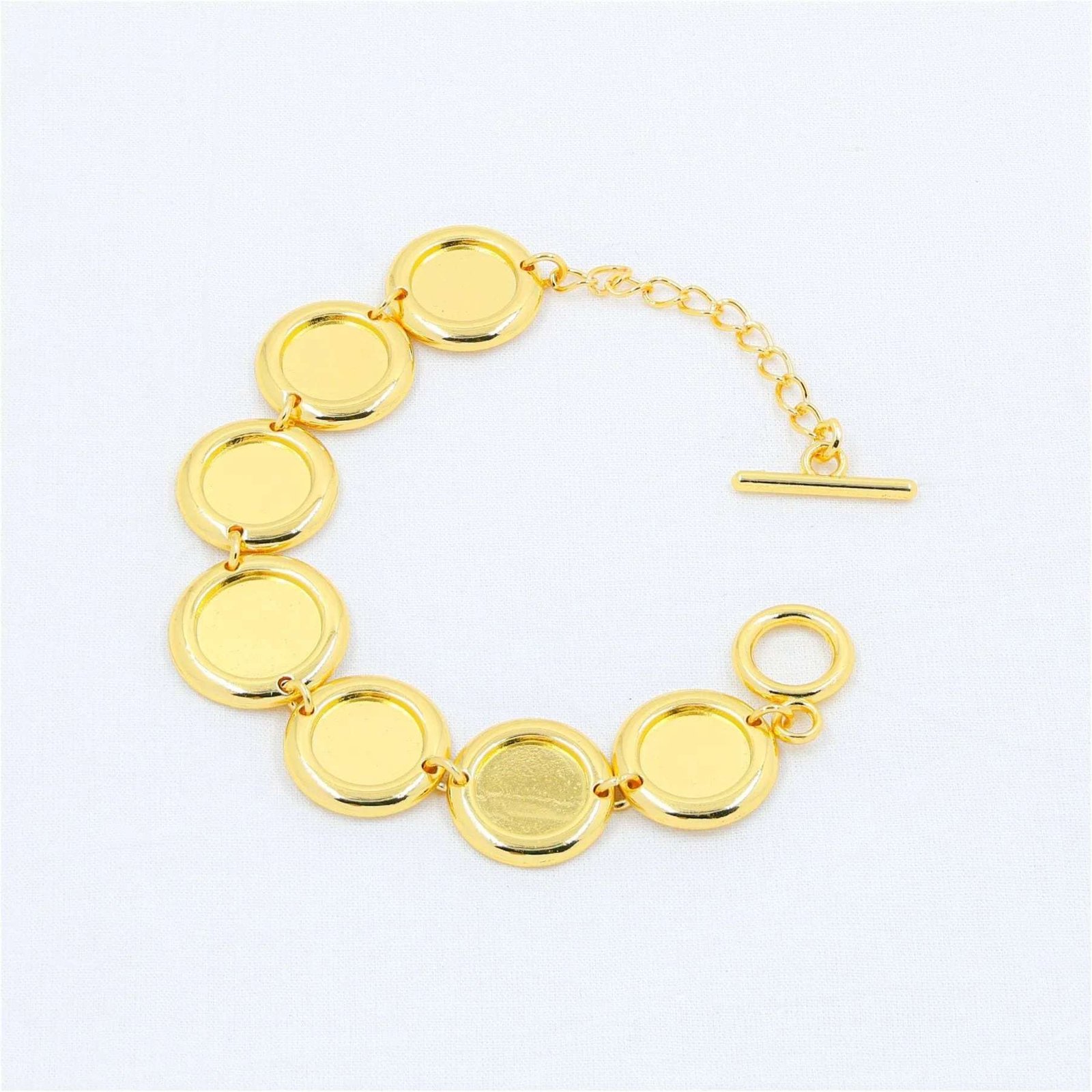 Gold Disc Charm Bracelet | Minimal Elegant Chain for Women & Girls | Resin Art Jewelry Base Gold Disc Charm Bracelet | Minimal Elegant Chain for Women & Girls | Resin Art Jewelry Base
