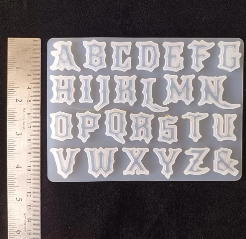 Small Gothic Mold for Resin Art – Silicone Alphabet & Design Mold for DIY Crafts