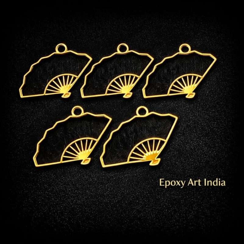 Fan Shape Bezels for Resin Art, DIY Jewelry Making Frames Set of 5