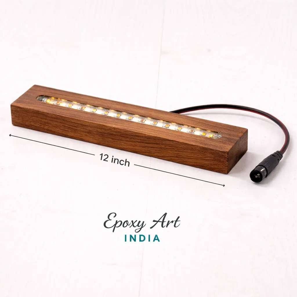 12 Inch Teak Wooden LED Base for Resin Art | Epoxy Lamp Light Base | LED Display Stand 12 Inch Teak Wooden LED Base for Resin Art | Epoxy Lamp Light Base | LED Display Stand