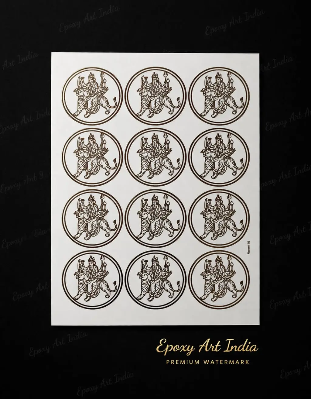 Ambamataji Embossed Gold Sticker for Resin Art (Size A5) Ambamataji Embossed Gold Sticker for Resin Art (Size A5)
