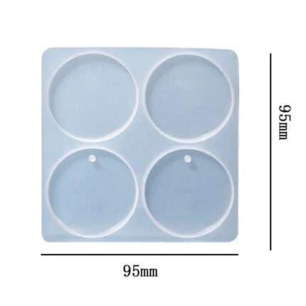 4 Cavity Round Rakhi, Lumba, Jewellery & Hair Clip Silicone Mould