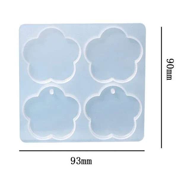 4 Cavity 5 Kali Flower Rakhi, Lumba, Jewellery & Hair Clip Silicone Mould