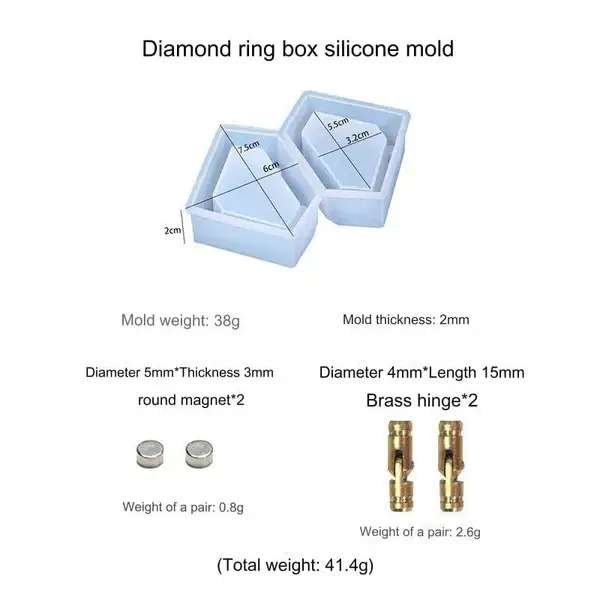 Diamond Shape Storage Box Silicone Mould for Resin Art & DIY Crafts