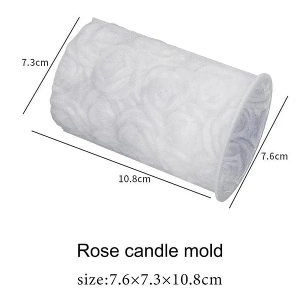 3D Rose Pillar Candle Mould – DIY Floral Candle Making Mould