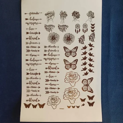 Book Mark Making with Butterfly Gold Embossed Sticker Sheet | Resin Art Foil Stickers for DIY Crafts