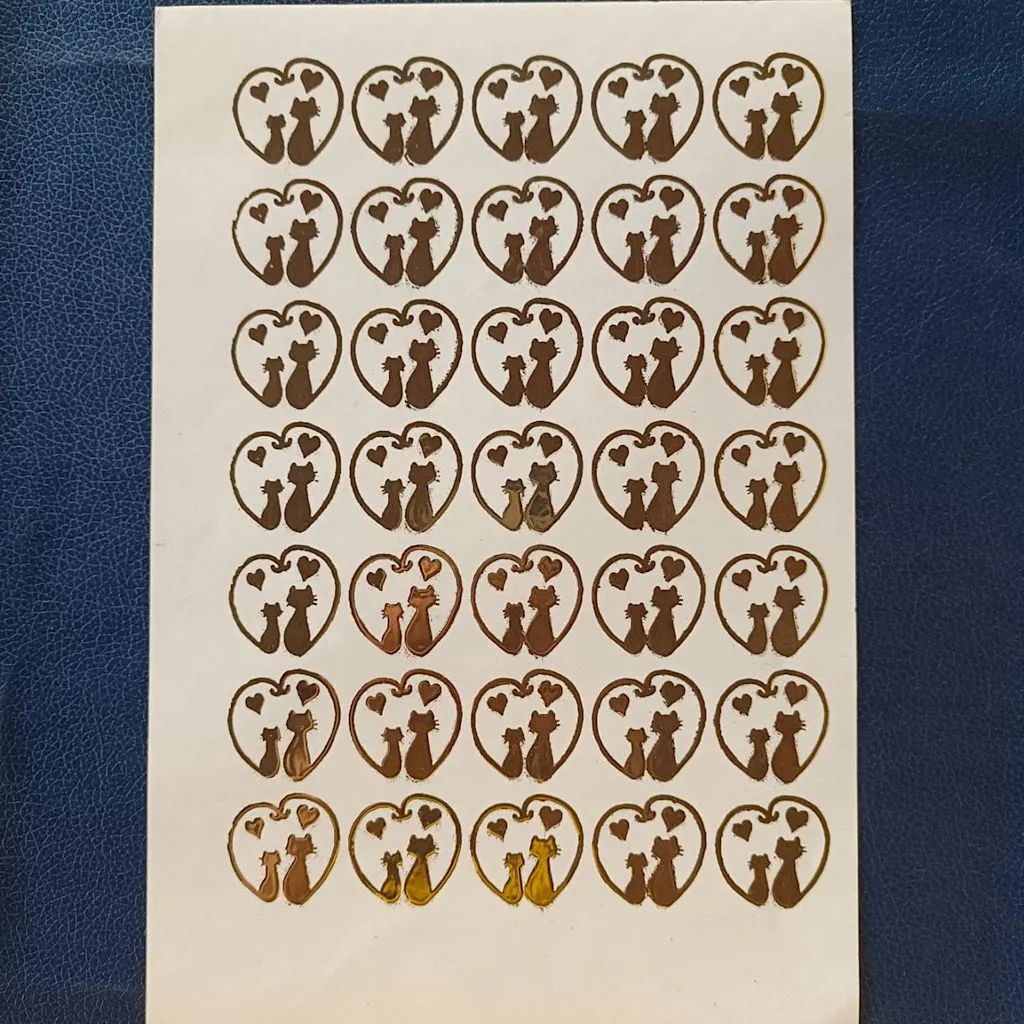 Cat Gold Embossed Sticker Sheet | Foil Stickers for Resin Art, DIY Crafts, Cat Gold Embossed Sticker Sheet | Foil Stickers for Resin Art, DIY Crafts,