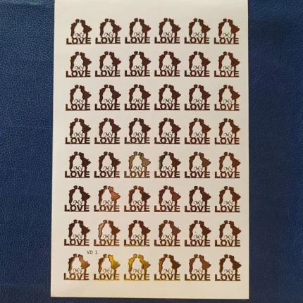 Couple Love Gold Embossed Sticker Sheet | Romantic Foil Stickers for Resin Art, DIY Crafts, Scrapbooks, Greeting Cards & Personalized Gifts
