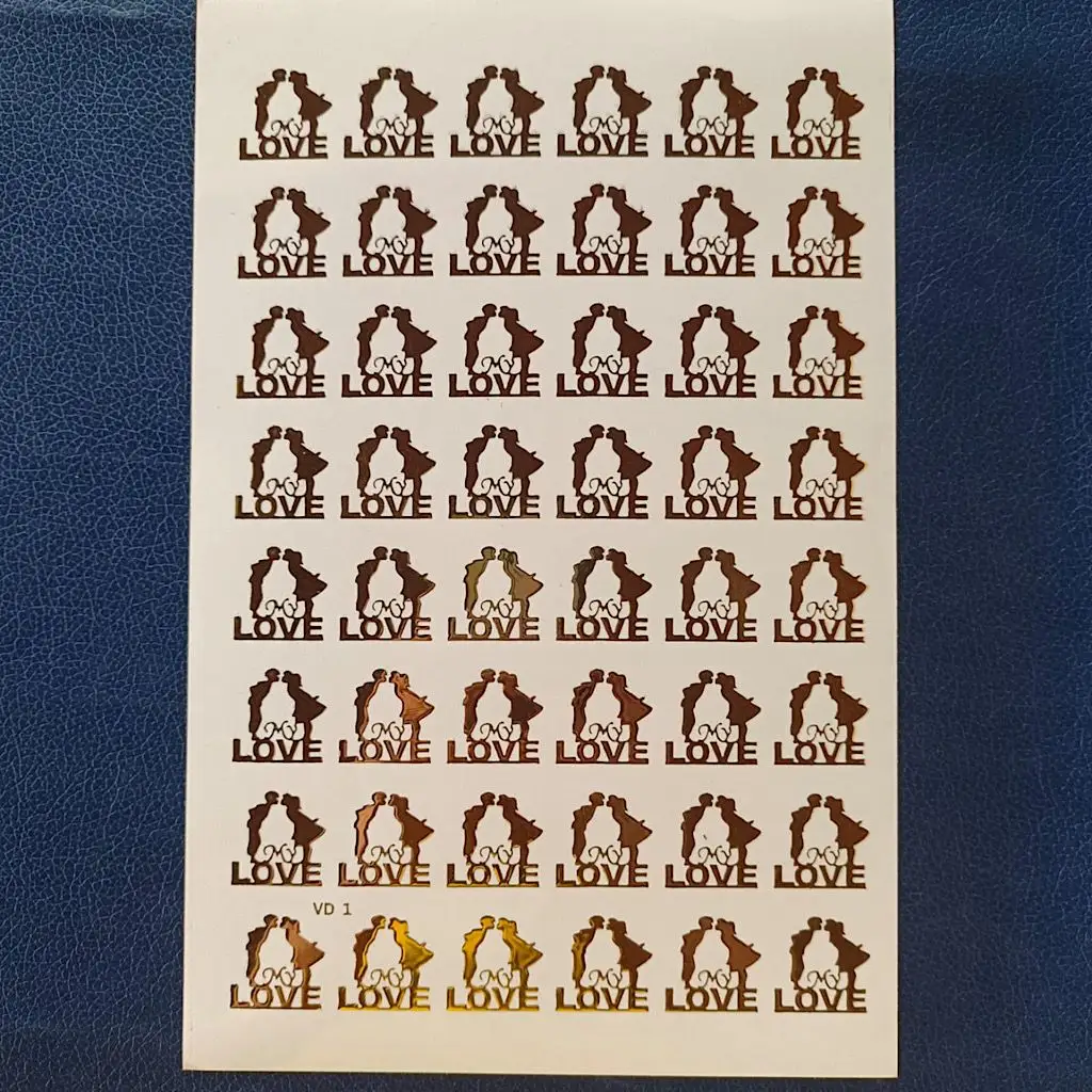 Couple Love Gold Embossed Sticker Sheet | Romantic Foil Stickers for Resin Art, DIY Crafts, Scrapbooks, Greeting Cards & Personalized Gifts Couple Love Gold Embossed Sticker Sheet | Romantic Foil Stickers for Resin Art, DIY Crafts, Scrapbooks, Greeting Cards & Personalized Gifts