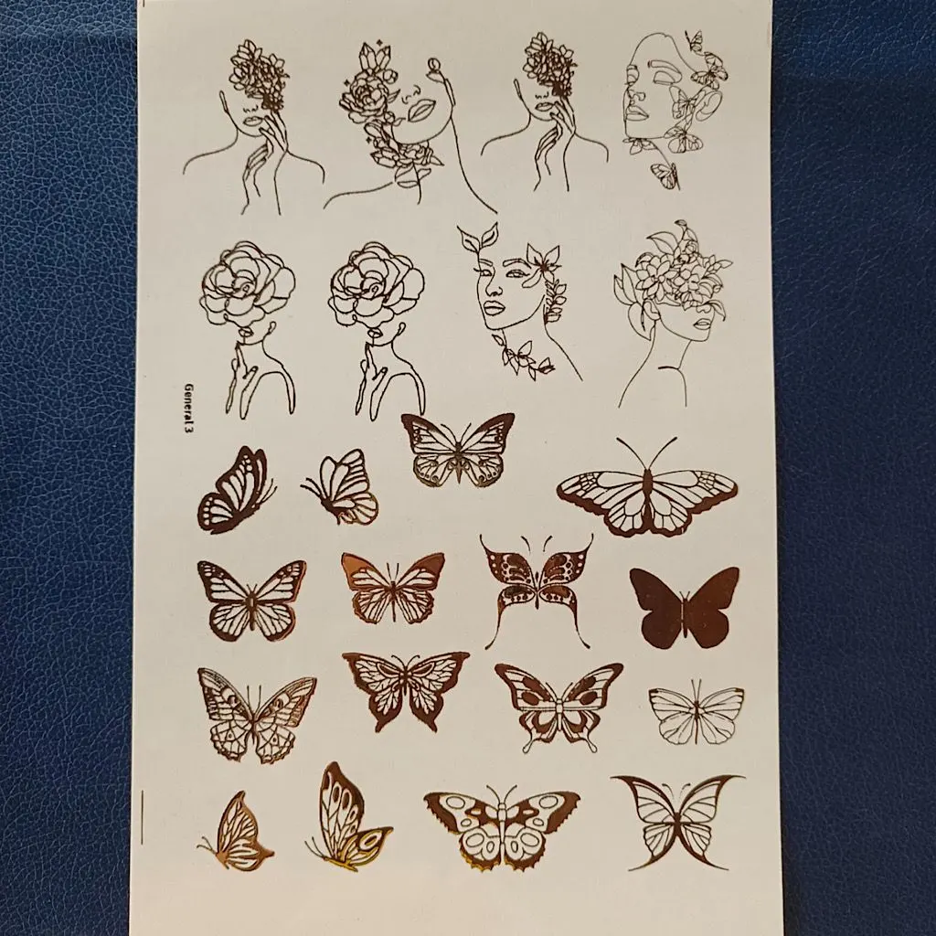 Butterfly Gold Embossed Sticker Sheet | Foil Stickers for Resin Art, DIY Crafts Butterfly Gold Embossed Sticker Sheet | Foil Stickers for Resin Art, DIY Crafts