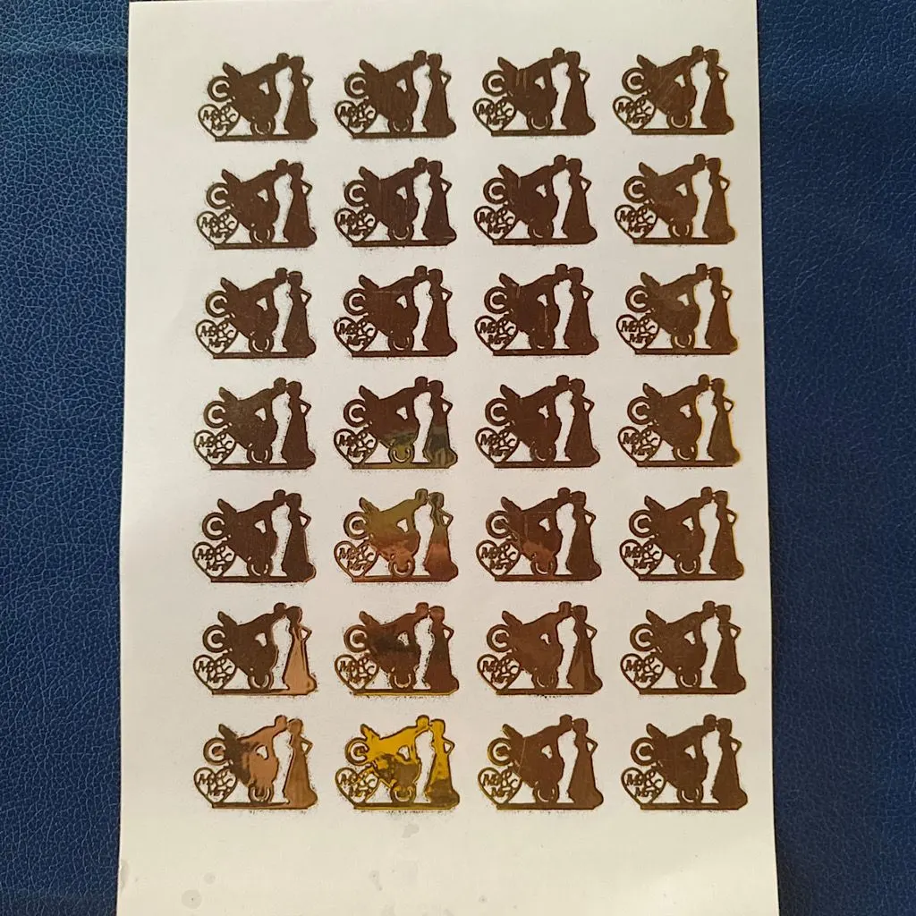 Valentine’s Day Gold Embossed Sticker Sheet | Romantic Foil Stickers for Resin Art, DIY Crafts Valentine’s Day Gold Embossed Sticker Sheet | Romantic Foil Stickers for Resin Art, DIY Crafts