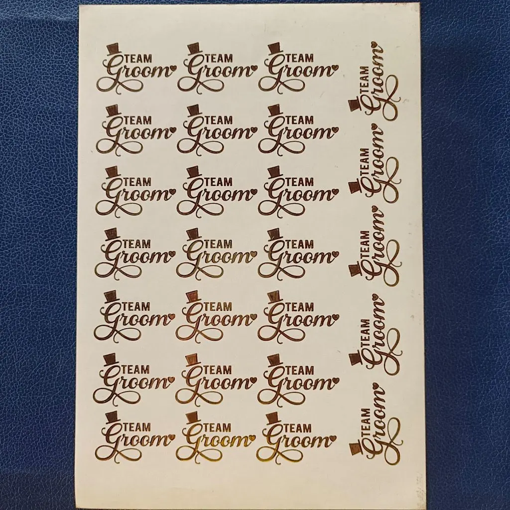 Groom Gold Embossed Sticker Sheet | Wedding & Bridal Foil Stickers for Resin Art Groom Gold Embossed Sticker Sheet | Wedding & Bridal Foil Stickers for Resin Art