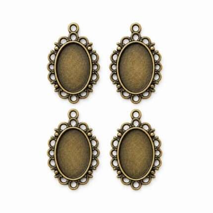 Antique Bronze Oval Bezel Frame for Resin Art Jewelry Making