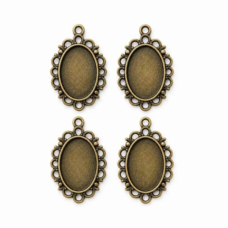 Antique Bronze Oval Bezel Frame for Resin Art Jewelry Making