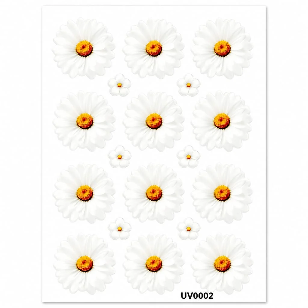 Premium White Daisy UV DTF Sticker Premium White Daisy UV DTF Sticker