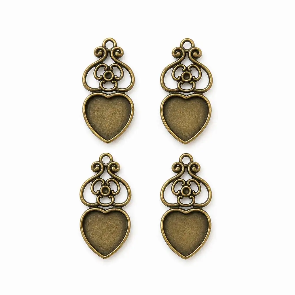 Antique Bronze Heart Bezel Frame for Resin Art Jewelry Making Antique Bronze Heart Bezel Frame for Resin Art Jewelry Making