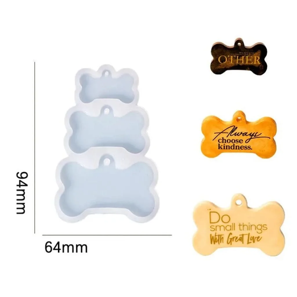 3 Cavity Dog Tag Silicone Mould for Resin Art 3 Cavity Dog Tag Silicone Mould for Resin Art