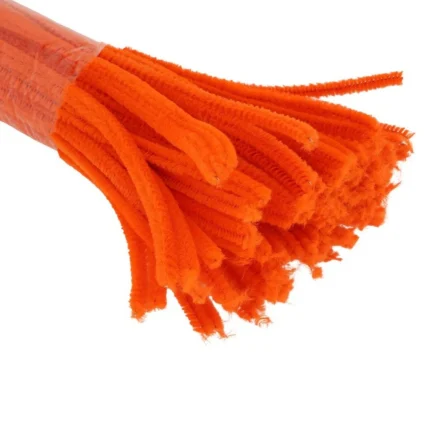 Fluorescent Orange Craft Pipe Cleaners – Pack of 50