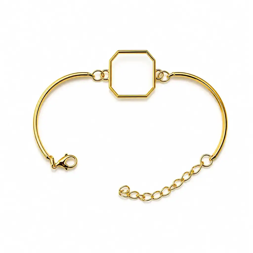 Octagonal Shape Golden Bracelet Bezel for Resin Art Octagonal Shape Golden Bracelet Bezel for Resin Art