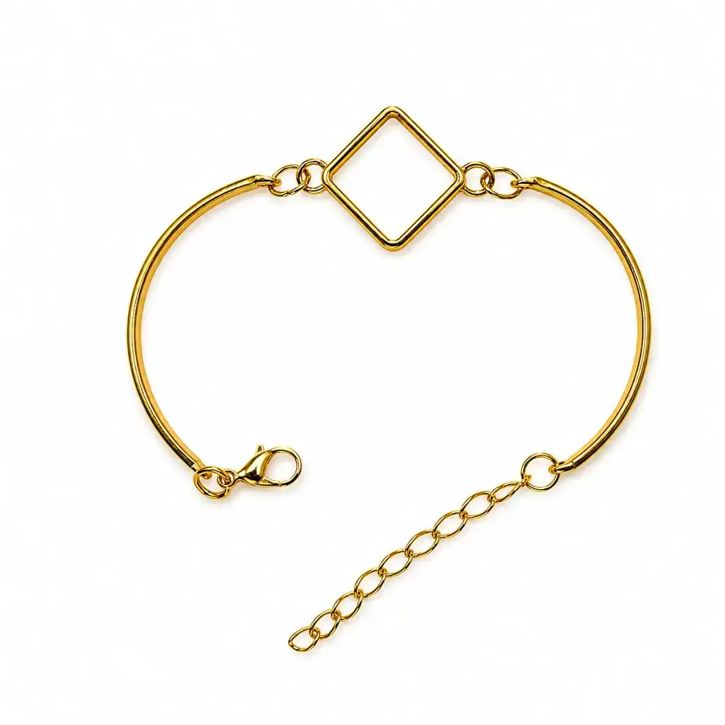 Diamond Shape Golden Bracelet Bezel for Resin Art Diamond Shape Golden Bracelet Bezel for Resin Art