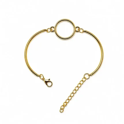 Round Shape Golden Bracelet Bezel for Resin Art