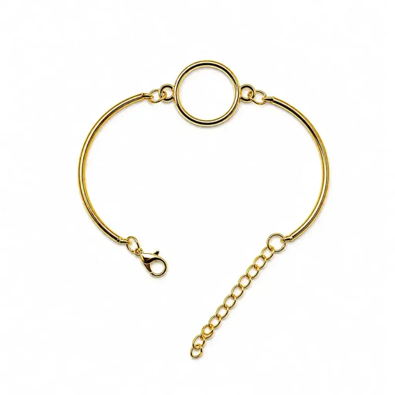Round Shape Golden Bracelet Bezel for Resin Art