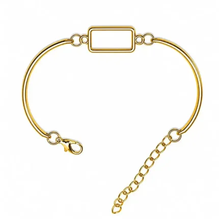Rectangle Shape Golden Bracelet Bezel for Resin Art